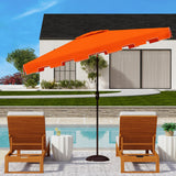 Safavieh Zimmerman 6.5 X 10 Ft Rect Market Umbrella Orange/White Trim Aluminum PAT8300G