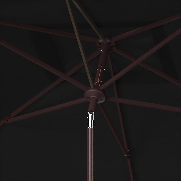 Safavieh Zimmerman 6.5 X 10 Ft Rect Market Umbrella Black/White Trim Aluminum PAT8300H