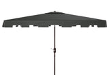 Safavieh Zimmerman 6.5 X 10 Ft Rect Market Umbrella Black/White Trim Aluminum PAT8300H