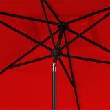 Safavieh Zimmerman 6.5 X 10 Ft Rect Market Umbrella Red/White Trim Aluminum PAT8300J