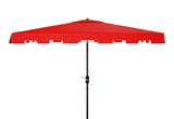 Safavieh Zimmerman 6.5 X 10 Ft Rect Market Umbrella Red/White Trim Aluminum PAT8300J