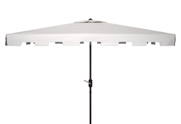 Safavieh ZIMMERMAN 6.5x10 FT Rectangular Market Umbrella – Elegant Outdoor Shade with Crank & Tilt Mechanism White PAT8300K