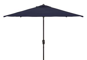 Safavieh KAMEN 6.5ft x 10ft Auto Tilt Rectangle Market Umbrella for Stylish Outdoor Shade and Comfort Navy PAT8301C