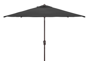 Safavieh KAMEN 6.5ft x 10ft Auto Tilt Rectangle Market Umbrella for Stylish Outdoor Shade and Comfort Black PAT8301D
