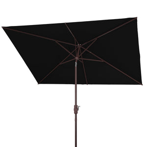 Safavieh KAMEN 6.5ft x 10ft Auto Tilt Rectangle Market Umbrella for Stylish Outdoor Shade and Comfort Black PAT8301D