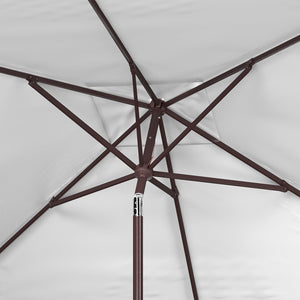 Safavieh KAMEN 6.5ft x 10ft Auto Tilt Rectangle Market Umbrella for Stylish Outdoor Shade and Comfort White PAT8301F