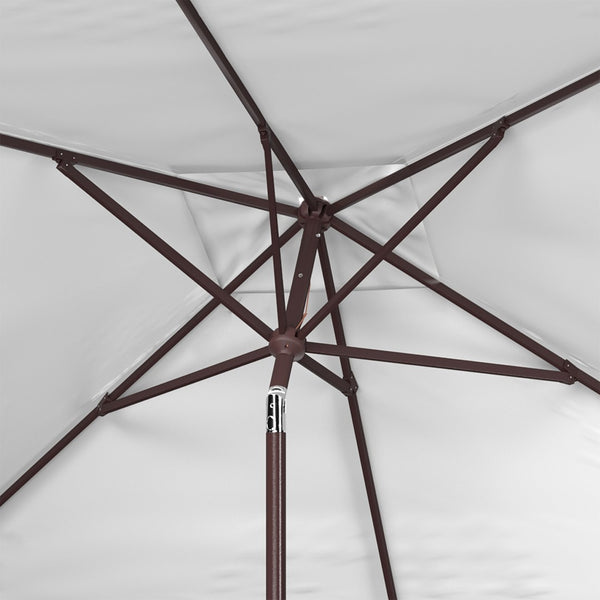 Safavieh KAMEN 6.5ft x 10ft Auto Tilt Rectangle Market Umbrella for Stylish Outdoor Shade and Comfort White PAT8301F
