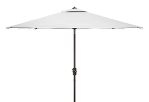 Safavieh KAMEN 6.5ft x 10ft Auto Tilt Rectangle Market Umbrella for Stylish Outdoor Shade and Comfort White PAT8301F