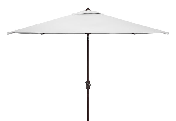 Safavieh KAMEN 6.5ft x 10ft Auto Tilt Rectangle Market Umbrella for Stylish Outdoor Shade and Comfort White PAT8301F