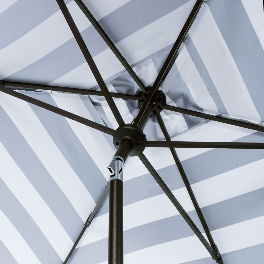 Safavieh ELSA Fashion Line 6.5x10FT Rectangular Market Umbrella for Stylish Outdoor Elegance and Shade Black / White PAT8303A