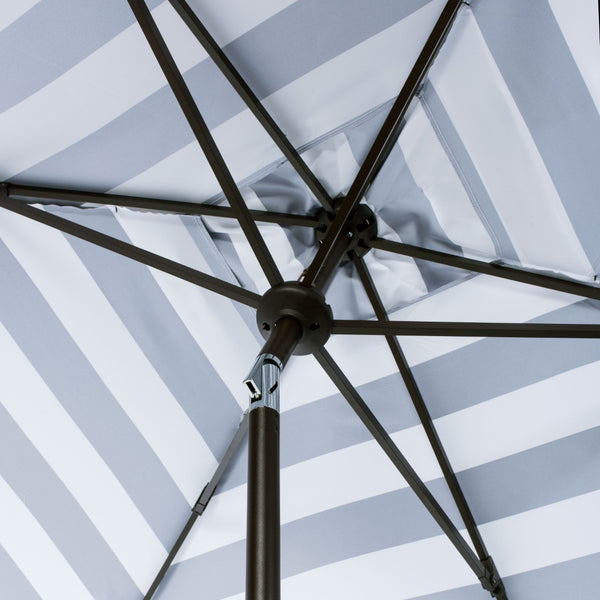 Safavieh ELSA Fashion Line 6.5x10FT Rectangular Market Umbrella for Stylish Outdoor Elegance and Shade Black / White PAT8303A