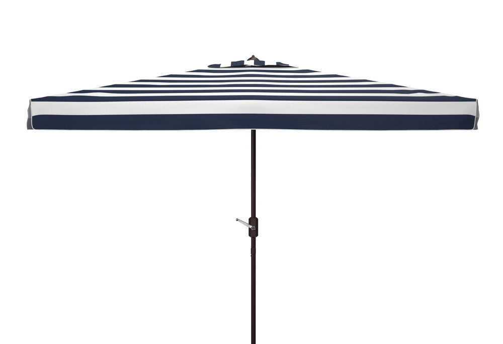 Safavieh ELSA Fashion Line 6.5x10FT Rectangular Market Umbrella for Stylish Outdoor Elegance and Shade Black / White PAT8303A