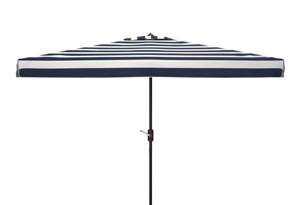 Safavieh ELSA Fashion Line 6.5x10FT Rectangular Market Umbrella for Stylish Outdoor Elegance and Shade Black / White PAT8303A