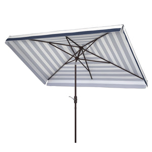 Safavieh ELSA Fashion Line 6.5x10FT Rectangular Market Umbrella for Stylish Outdoor Elegance and Shade Black / White PAT8303A