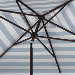 Safavieh ELSA Fashion Line 6.5x10FT Rectangular Market Umbrella for Stylish Outdoor Elegance and Shade Navy / White PAT8303B