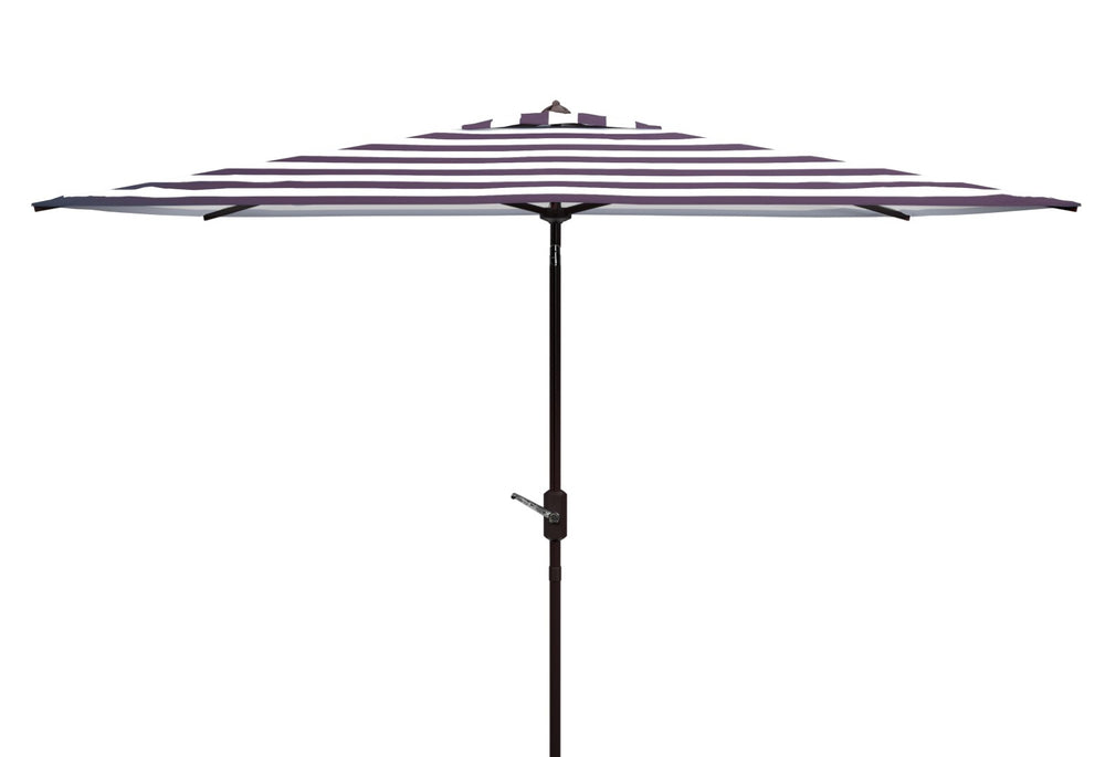 Safavieh IRIS FASHION LINE 6.5x10FT Rectangular Market Umbrella for Chic Outdoor Living & Sun Protection Black / White PAT8304A