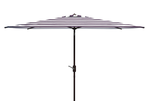Safavieh IRIS FASHION LINE 6.5x10FT Rectangular Market Umbrella for Chic Outdoor Living & Sun Protection Black / White PAT8304A