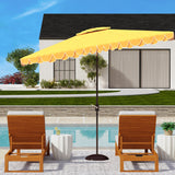 Safavieh Elegant Valance 6.5 X 10 Ft Rect Umbrella Yellow Aluminum PAT8306B