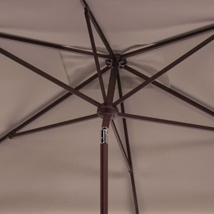 Safavieh ELEGANT Rectangular Patio Umbrella for Outdoor Oasis – Stylish Petal Valance & Durable Design Beige / White PAT8306C