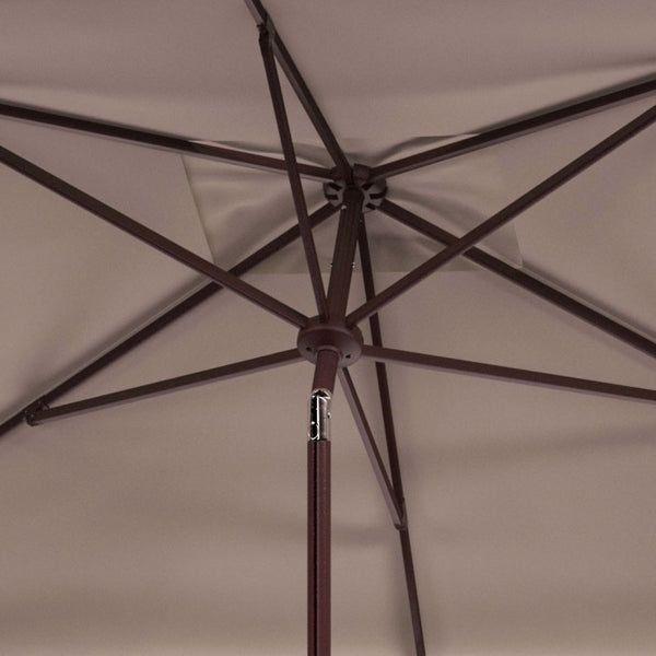 Safavieh ELEGANT Rectangular Patio Umbrella for Outdoor Oasis – Stylish Petal Valance & Durable Design Beige / White PAT8306C