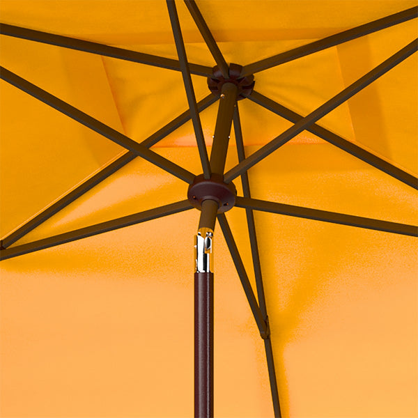 Safavieh Milan Fringe 6.5 X 10 Ft Rect Crank Umbrella Yellow Aluminum PAT8308D