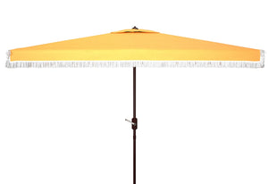 Safavieh Milan Fringe 6.5 X 10 Ft Rect Crank Umbrella Yellow Aluminum PAT8308D
