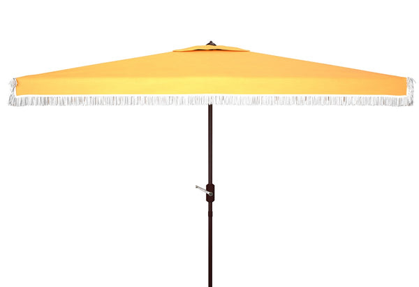 Safavieh Milan Fringe 6.5 X 10 Ft Rect Crank Umbrella Yellow Aluminum PAT8308D