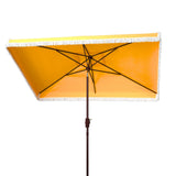 Safavieh Milan Fringe 6.5 X 10 Ft Rect Crank Umbrella Yellow Aluminum PAT8308D