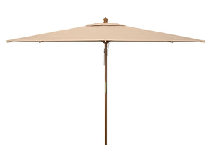 Safavieh AKLIN 6.5ft x 10ft Rectangular Wooden Pulley Market Umbrella for Stylish Outdoor Shade Solutions Beige PAT8309A