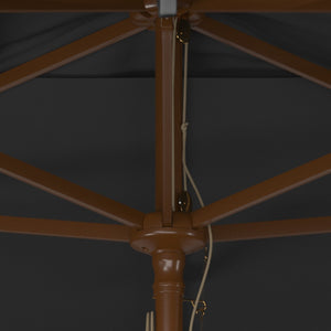 Safavieh AKLIN 6.5ft x 10ft Rectangular Wooden Pulley Market Umbrella for Stylish Outdoor Shade Solutions Grey PAT8309B