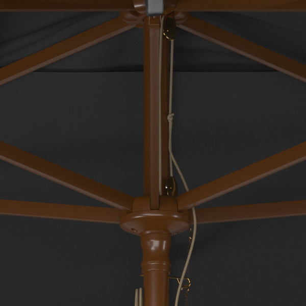 Safavieh AKLIN 6.5ft x 10ft Rectangular Wooden Pulley Market Umbrella for Stylish Outdoor Shade Solutions Grey PAT8309B
