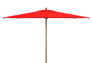 Safavieh AKLIN 6.5ft x 10ft Rectangular Wooden Pulley Market Umbrella for Stylish Outdoor Shade Solutions Red PAT8309D