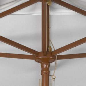Safavieh AKLIN 6.5ft x 10ft Rectangular Wooden Pulley Market Umbrella for Stylish Outdoor Shade Solutions Ivory PAT8309E