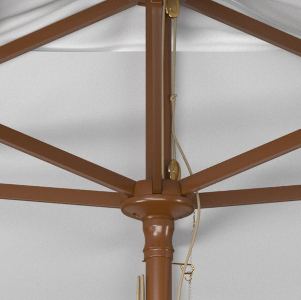 Safavieh AKLIN 6.5ft x 10ft Rectangular Wooden Pulley Market Umbrella for Stylish Outdoor Shade Solutions Ivory PAT8309E