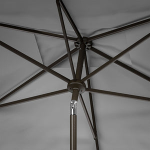 Safavieh VENICE 6.5x10FT Rectangular Crank Umbrella for Elegant Outdoor Shade & Stylish Sun Protection Grey PAT8310B