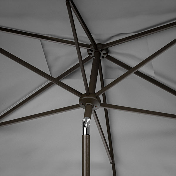Safavieh VENICE 6.5x10FT Rectangular Crank Umbrella for Elegant Outdoor Shade & Stylish Sun Protection Grey PAT8310B