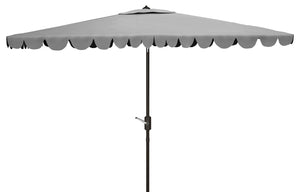 Safavieh VENICE 6.5x10FT Rectangular Crank Umbrella for Elegant Outdoor Shade & Stylish Sun Protection Grey PAT8310B