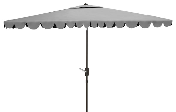 Safavieh VENICE 6.5x10FT Rectangular Crank Umbrella for Elegant Outdoor Shade & Stylish Sun Protection Grey PAT8310B