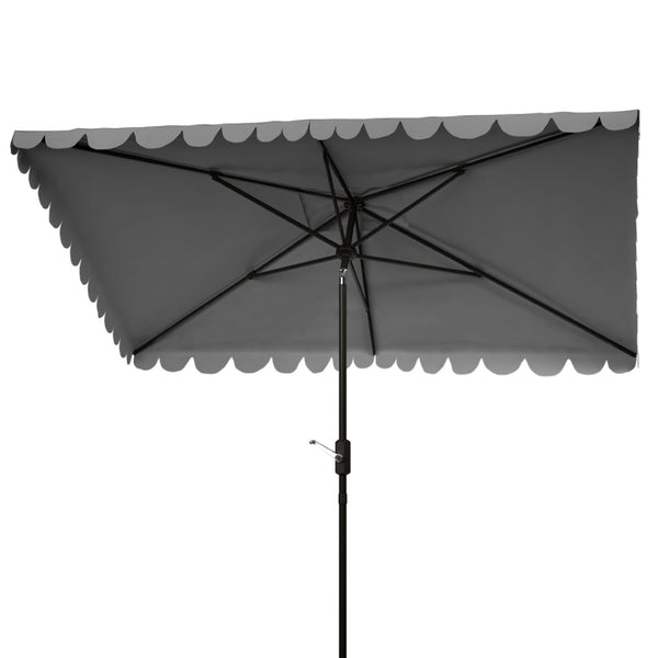 Safavieh VENICE 6.5x10FT Rectangular Crank Umbrella for Elegant Outdoor Shade & Stylish Sun Protection Grey PAT8310B