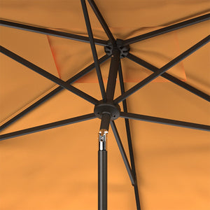 Safavieh VENICE 6.5x10FT Rectangular Crank Umbrella for Elegant Outdoor Shade & Stylish Sun Protection Yellow PAT8310D