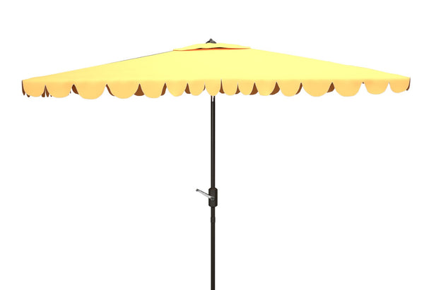 Safavieh VENICE 6.5x10FT Rectangular Crank Umbrella for Elegant Outdoor Shade & Stylish Sun Protection Yellow PAT8310D
