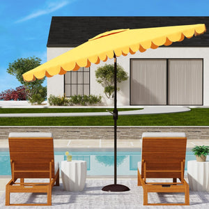 Safavieh VENICE 6.5x10FT Rectangular Crank Umbrella for Elegant Outdoor Shade & Stylish Sun Protection Yellow PAT8310D