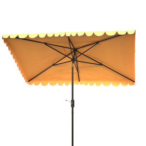 Safavieh VENICE 6.5x10FT Rectangular Crank Umbrella for Elegant Outdoor Shade & Stylish Sun Protection Yellow PAT8310D