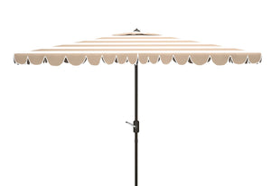 Safavieh Vienna 6.5 X 10 Ft Rect Crank Umbrella Beige Stripe Aluminum PAT8311A