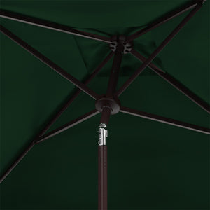 Safavieh ZIMMERMAN 7.5 FT Square Market Umbrella with Stylish Valance for Elegant Outdoor Sun Protection Dark Green PAT8400B