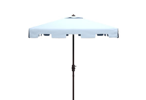 Safavieh Zimmerman 7.5 Ft Square Market Umbrella Baby Blue / White  Aluminum PAT8400D