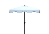 Safavieh Zimmerman 7.5 Ft Square Market Umbrella Baby Blue / White  Aluminum PAT8400D