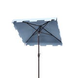 Safavieh Zimmerman 7.5 Ft Square Market Umbrella Baby Blue / White  Aluminum PAT8400D