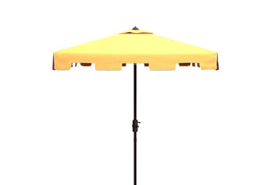 Safavieh Zimmerman 7.5 Ft Square Market Umbrella Yellow/White Trim Aluminum PAT8400F