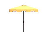 Safavieh Zimmerman 7.5 Ft Square Market Umbrella Yellow/White Trim Aluminum PAT8400F